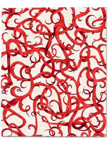 Thorn I in Red on Cream, 12 ft. x 16 ft.