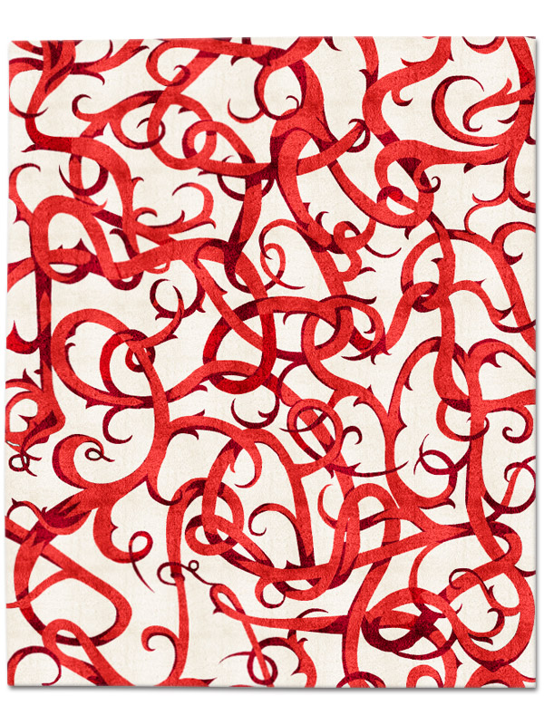Thorn I in Red on Cream