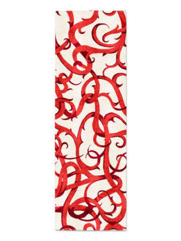 Thorn I in Red on Cream, 3 ft. x 10 ft.