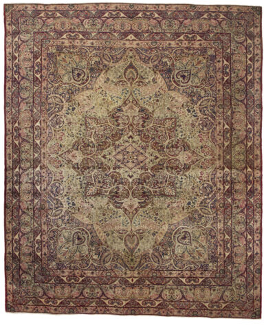 Antique Kerman Lavar Carpet