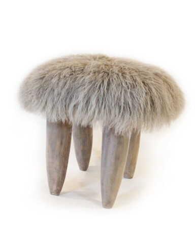FUFU Stool in Light Gray with Gray Legs