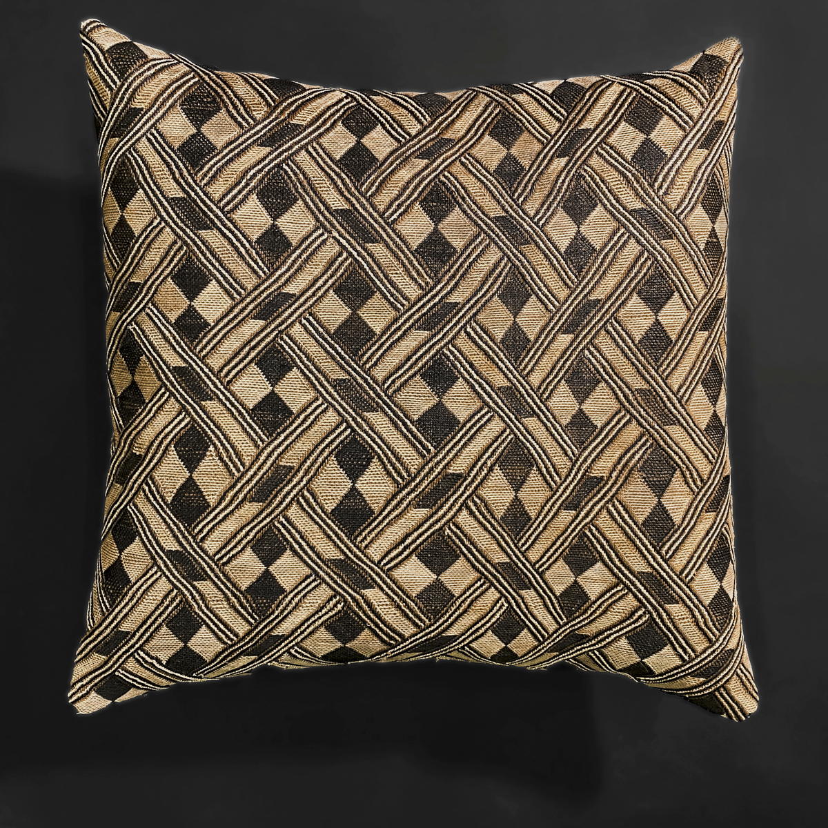 Vintage Kuba Fabric Cushion (Bakuba People, Congo)