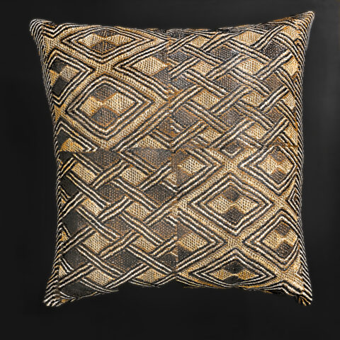 Vintage Kuba Fabric Cushion No. 1020 (Bakuba People, Congo)