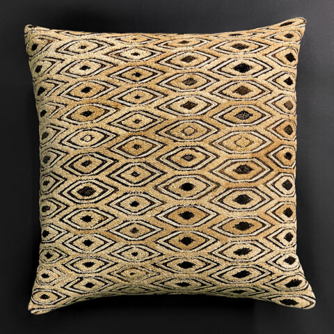 Vintage Kuba Fabric Cushion No. 1080 (Bakuba People, Congo)