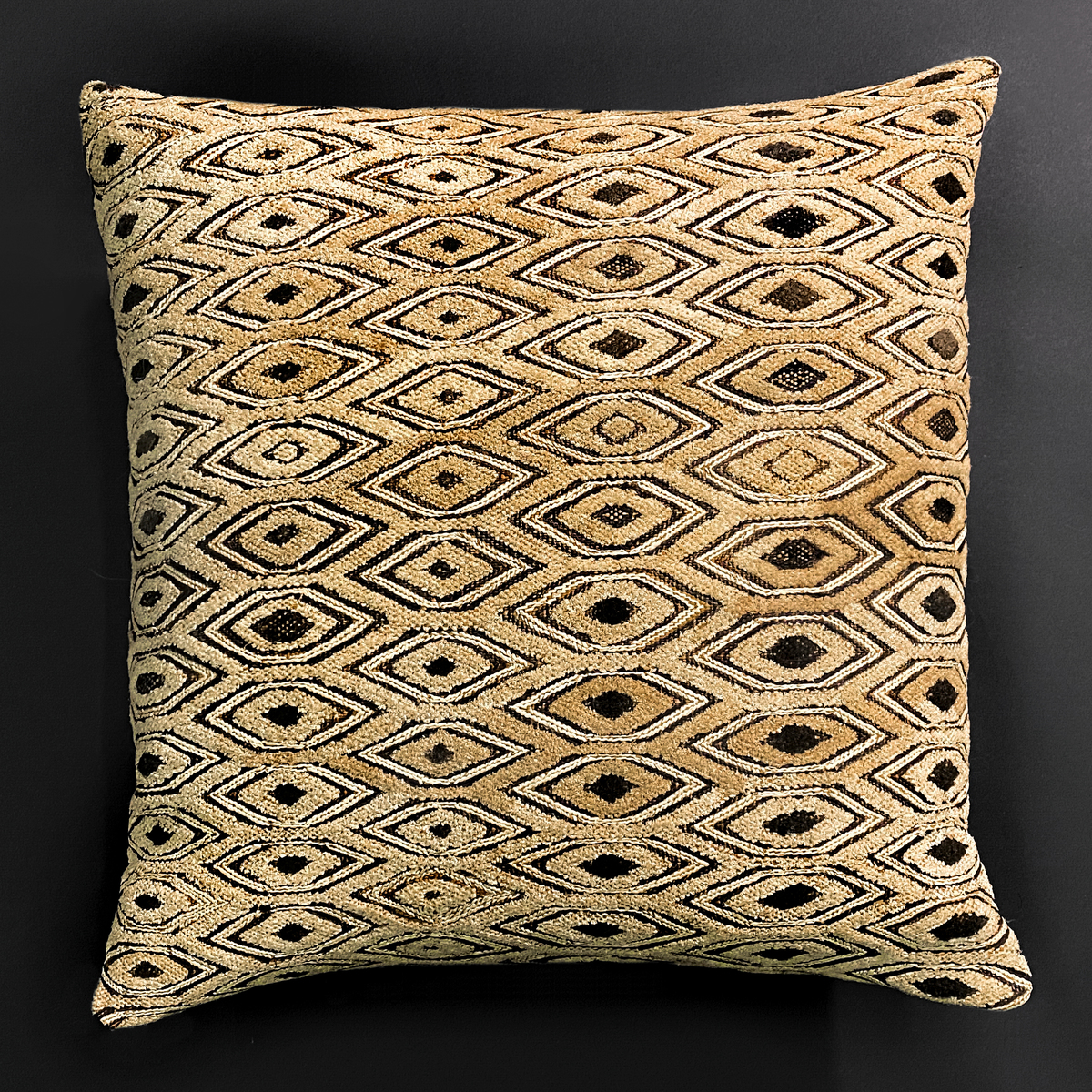 Vintage Kuba Fabric Cushion (Bakuba People, Congo)