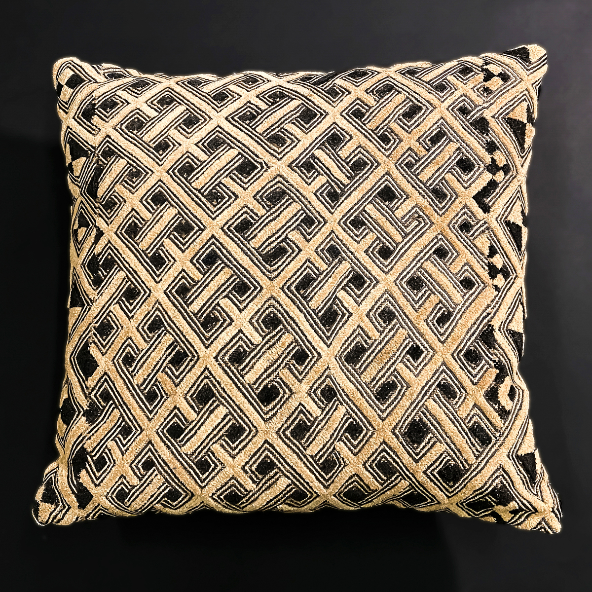 Vintage Kuba Fabric Cushion (Bakuba People, Congo)
