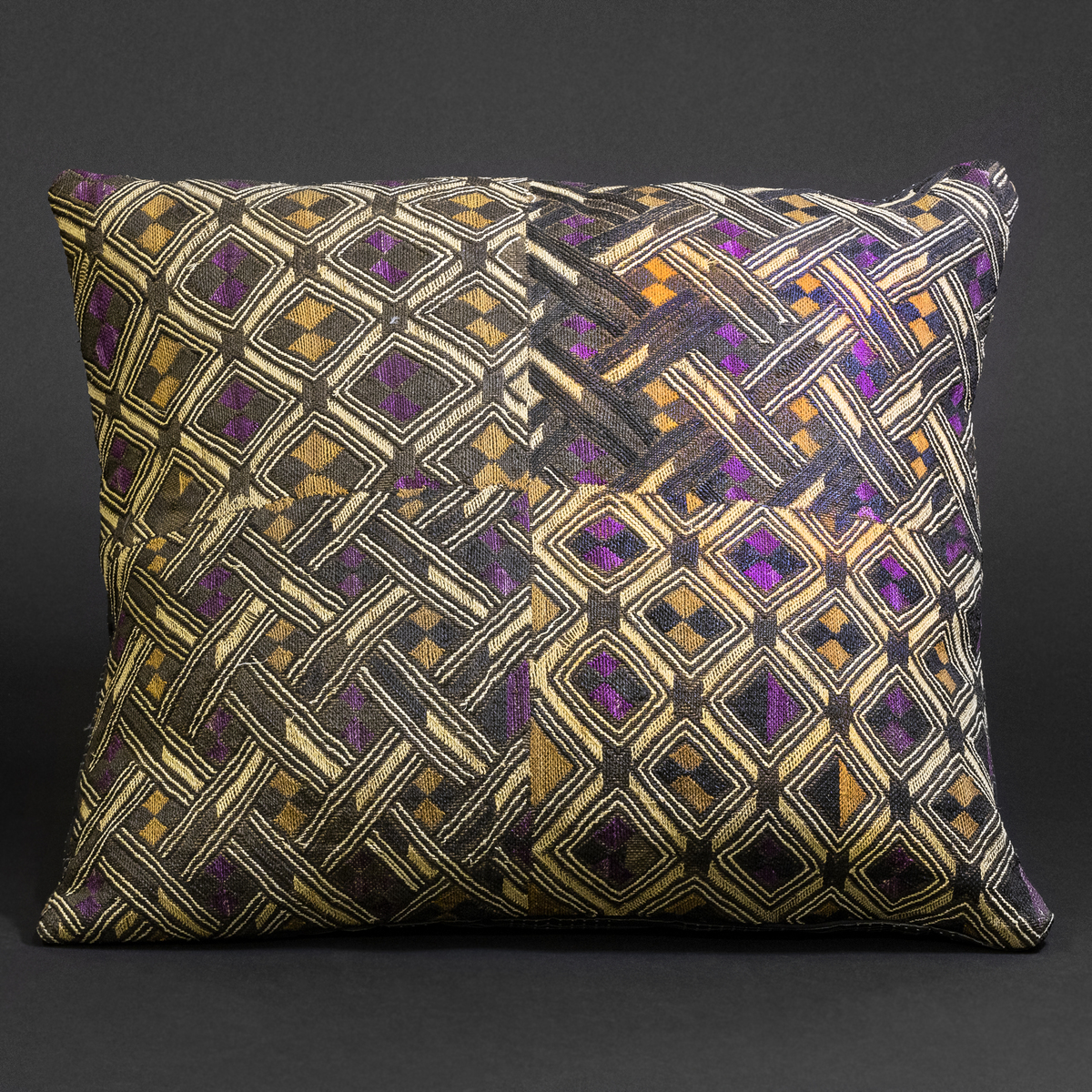 Vintage Kuba Fabric Cushion (Bakuba People, Congo)