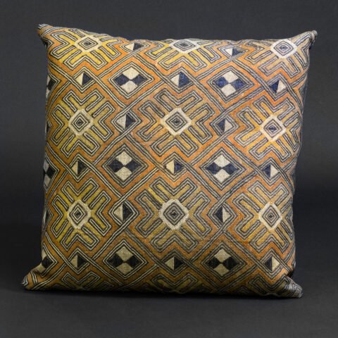 Vintage Kuba Fabric Cushion No. 1620 (Bakuba People, Congo)