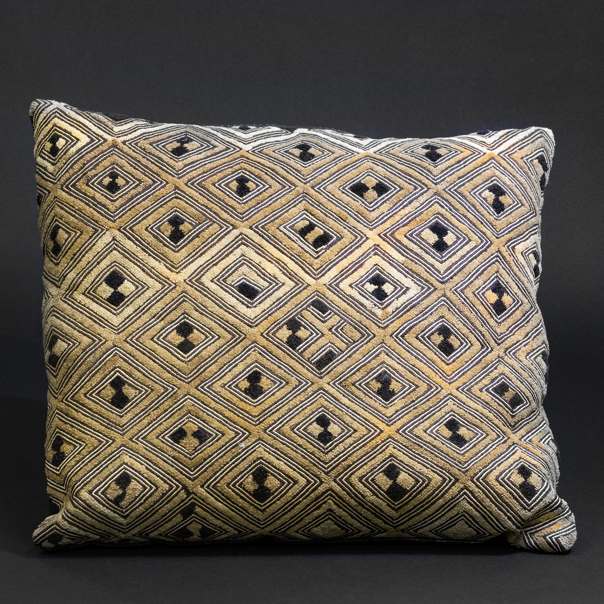 Vintage Kuba Fabric Cushion (Bakuba People, Congo)
