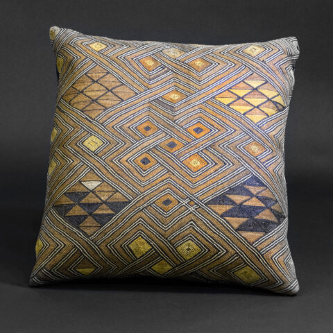 Vintage Kuba Fabric Cushion No. 1700 (Bakuba People, Congo)