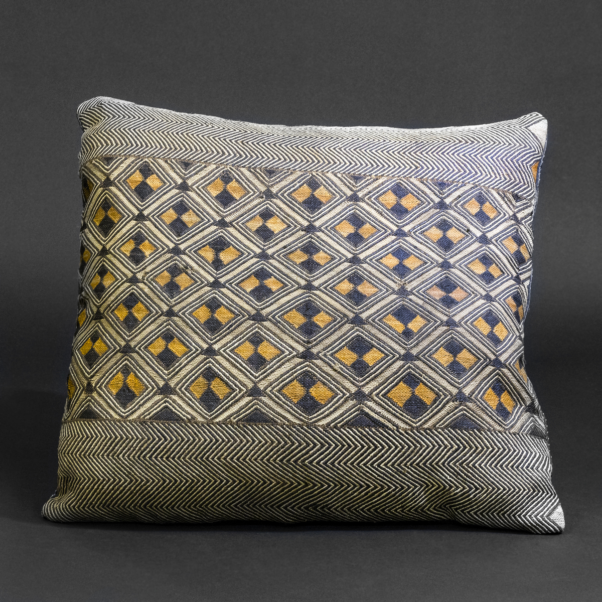 Vintage Kuba Fabric Cushion (Bakuba People, Congo)