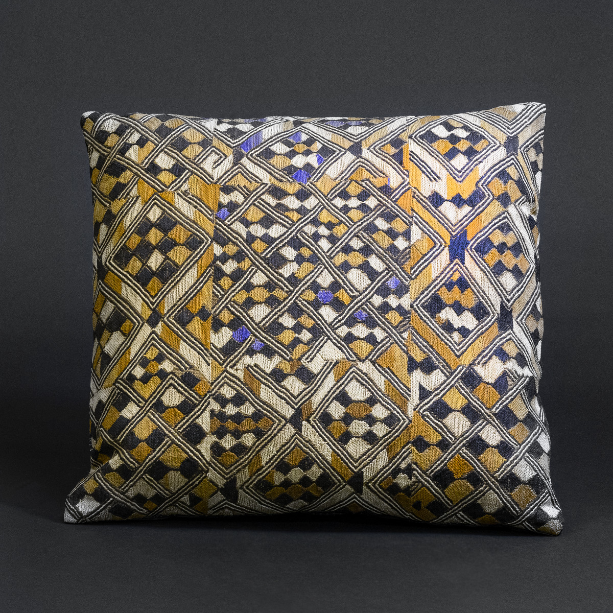 Vintage Kuba Fabric Cushion (Bakuba People, Congo)