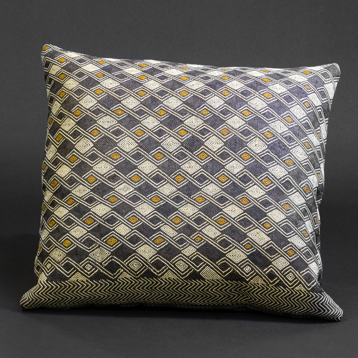 Vintage Kuba Fabric Cushion (Bakuba People, Congo)