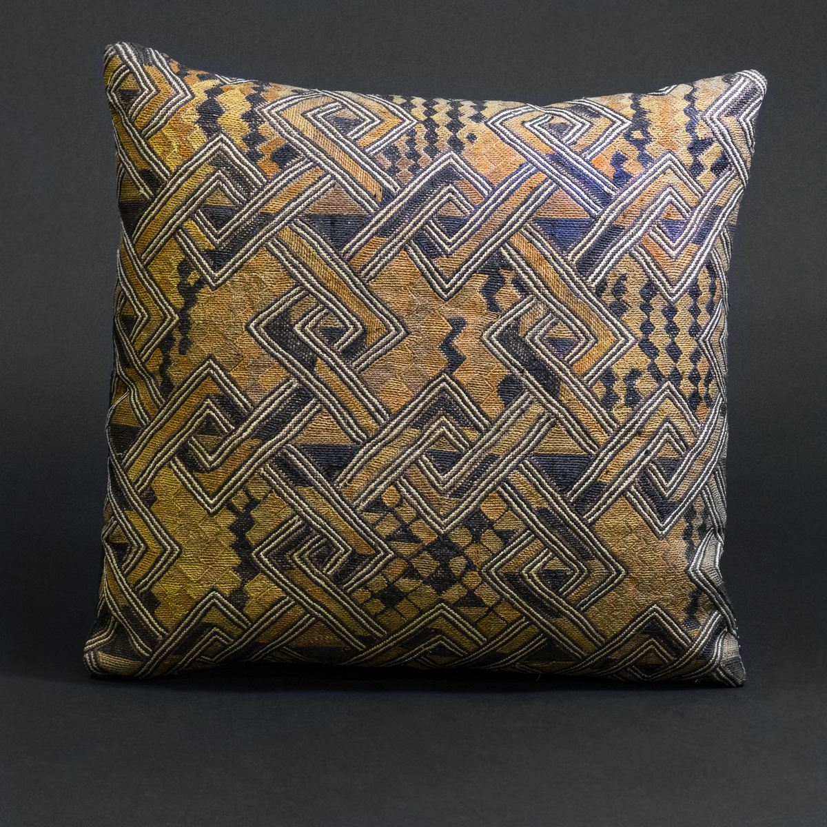 Vintage Kuba Fabric Cushion (Bakuba People, Congo)