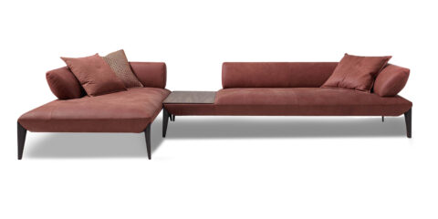 Avenue, Three Seat Sofa with Two Cushions (left hand facing) and Table.