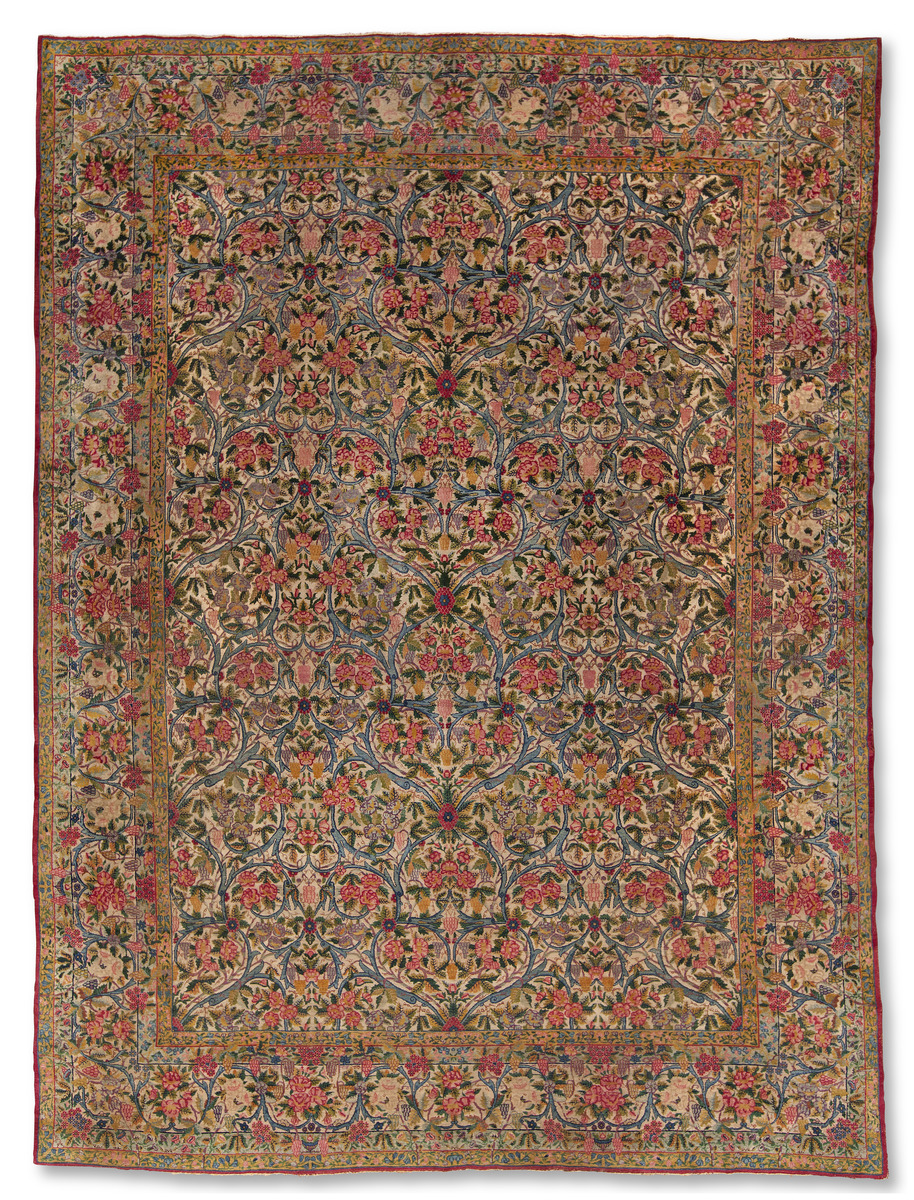 Antique Kerman Lavar Carpet