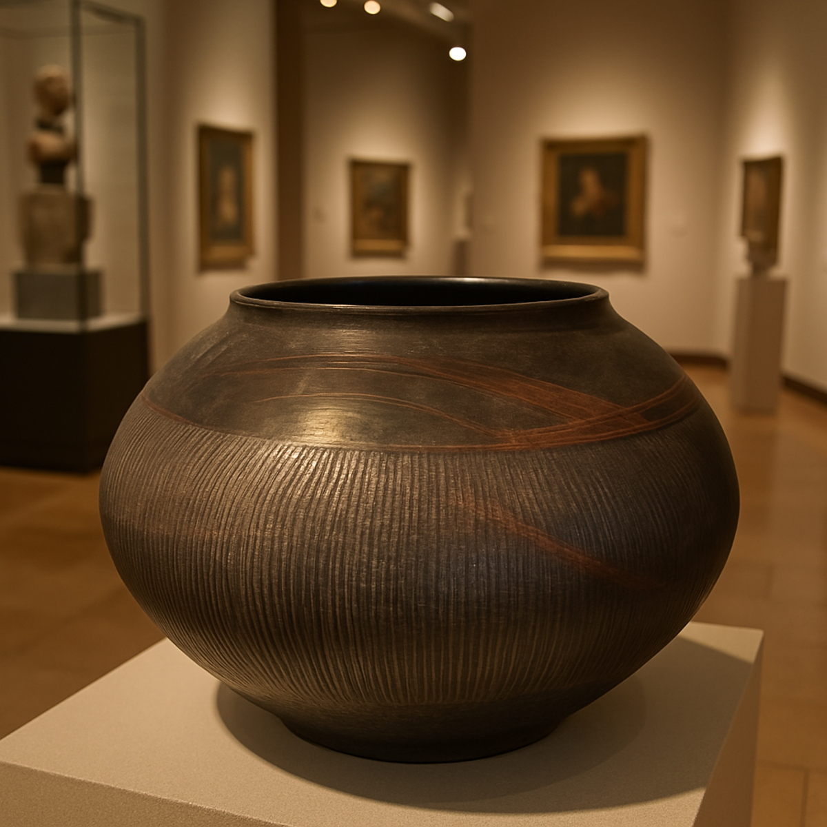 Nyakusa Burnished and Incised Ceramic Storage Vessel