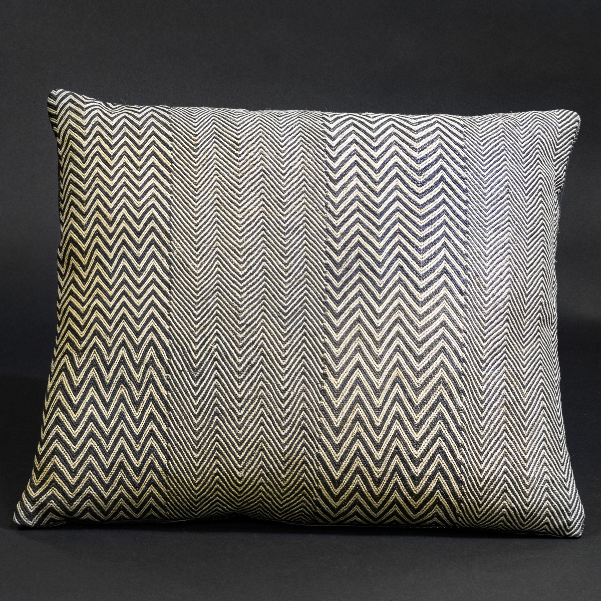 Kuba Raffia Pillow with Zigzag Motif — Democratic Republic of Congo