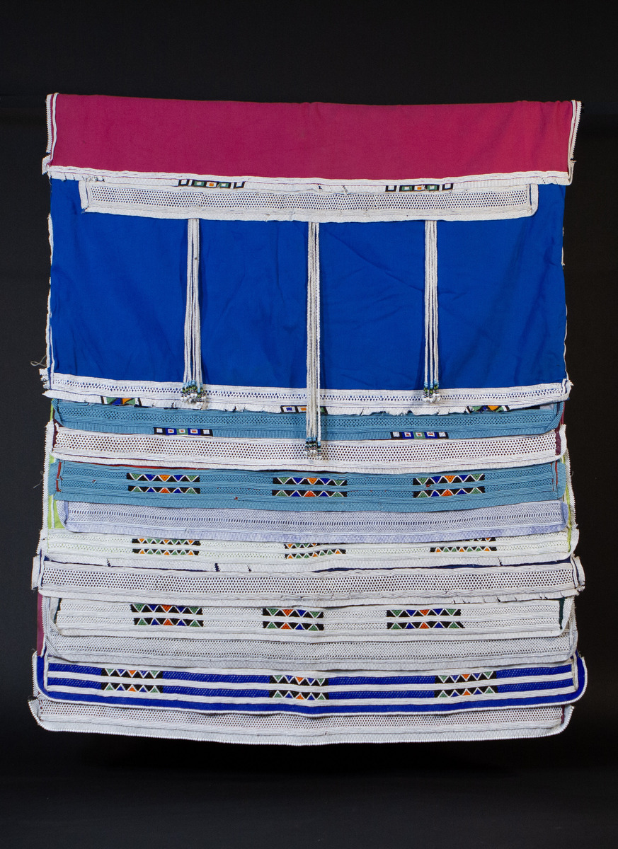 A Magnificent South African Beaded Ceremonial Skirt with Royal Blue Ground, Mpumalanga Region