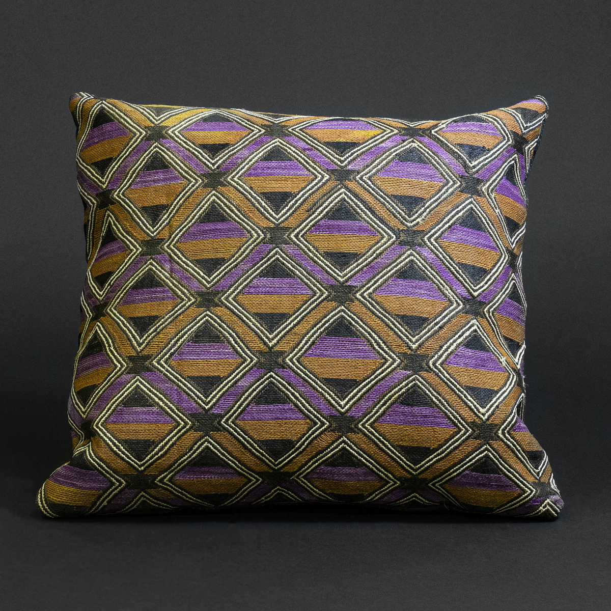 Vintage Kuba Fabric Cushion (Bakuba People, Congo)