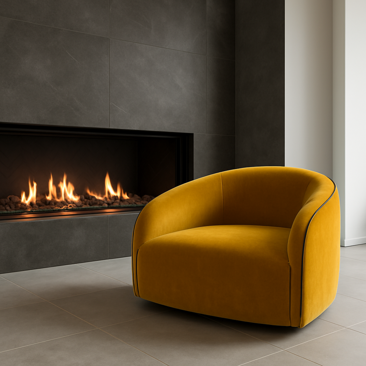 Kodi Swivel Arm Chair in Supreme Velvet designed by Andrea Arena for Bontempi Casa