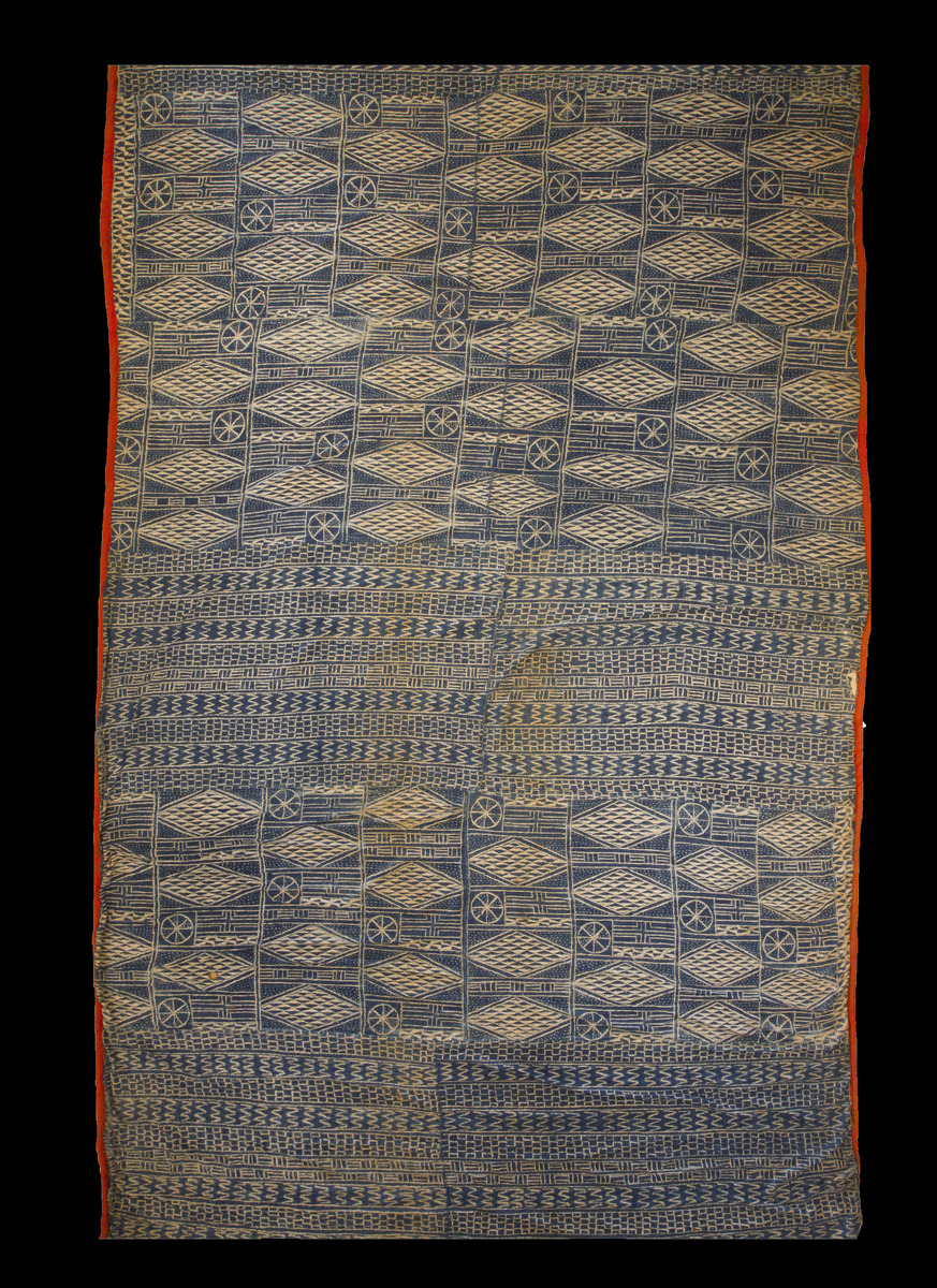 A Monumental Ndop Prestige Cloth with Composite Panel Design, Bamileke Peoples, Cameroon