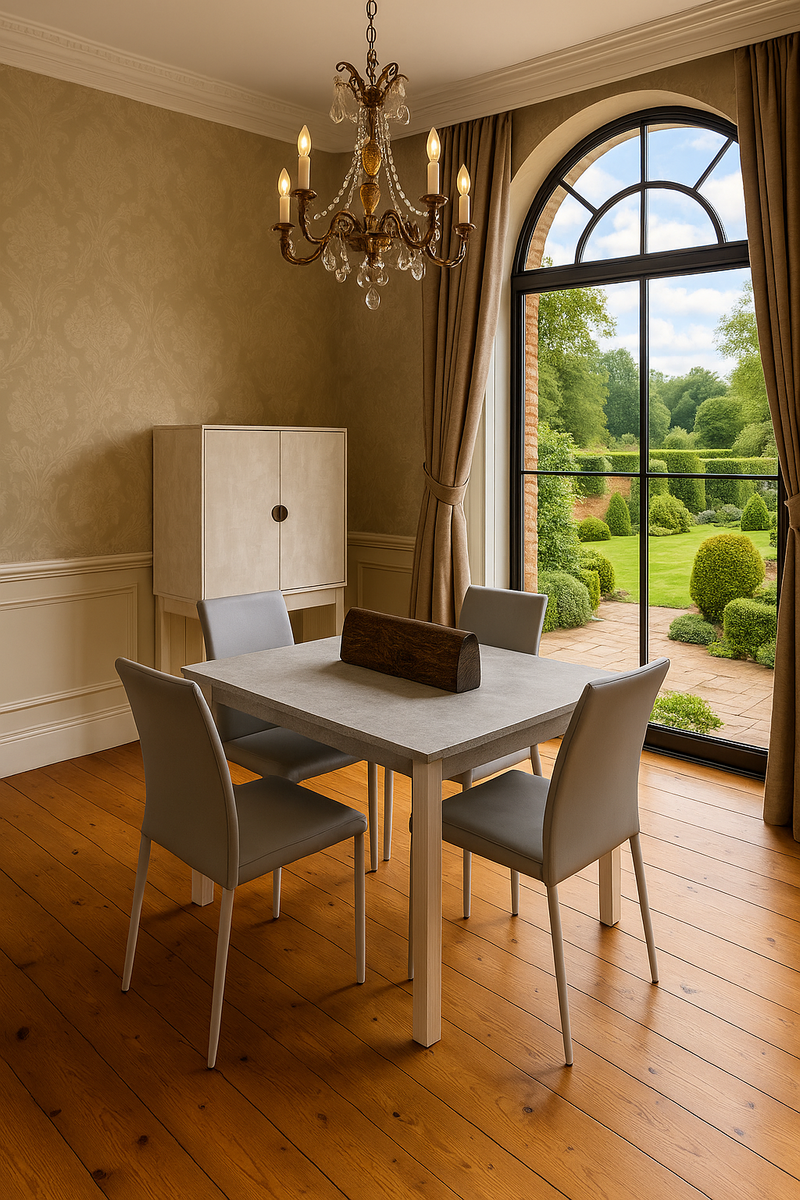 Kendra Dining Chair, white metal legs and grey Eco Leather